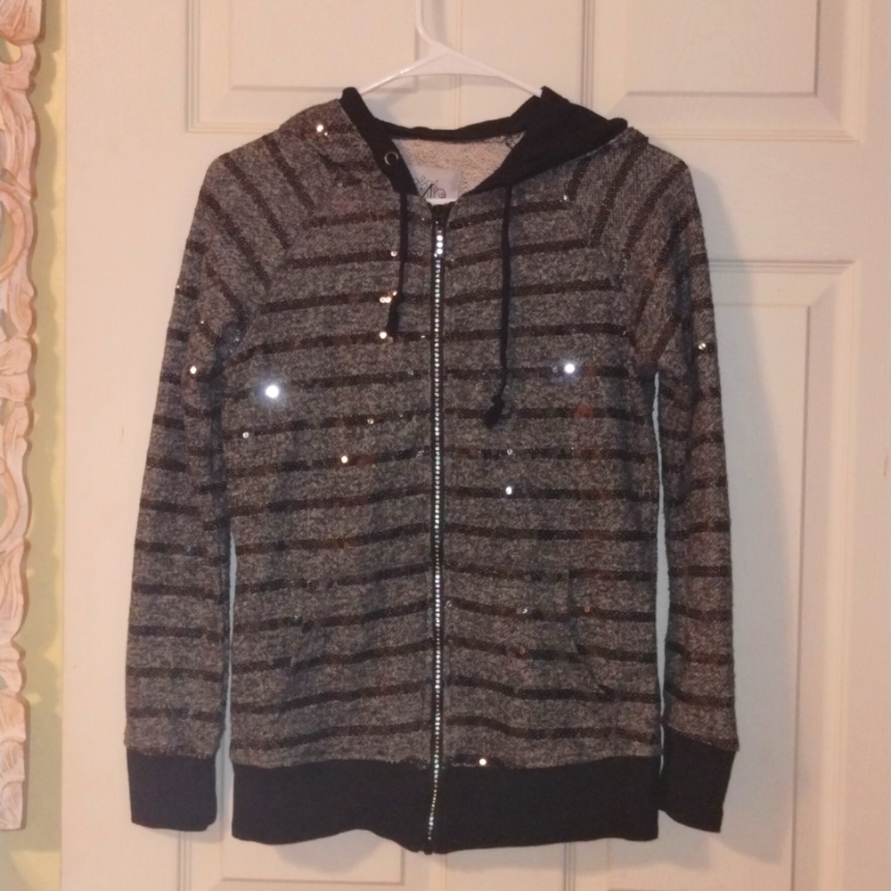 Maurice's premium sequin hoodie sz sm